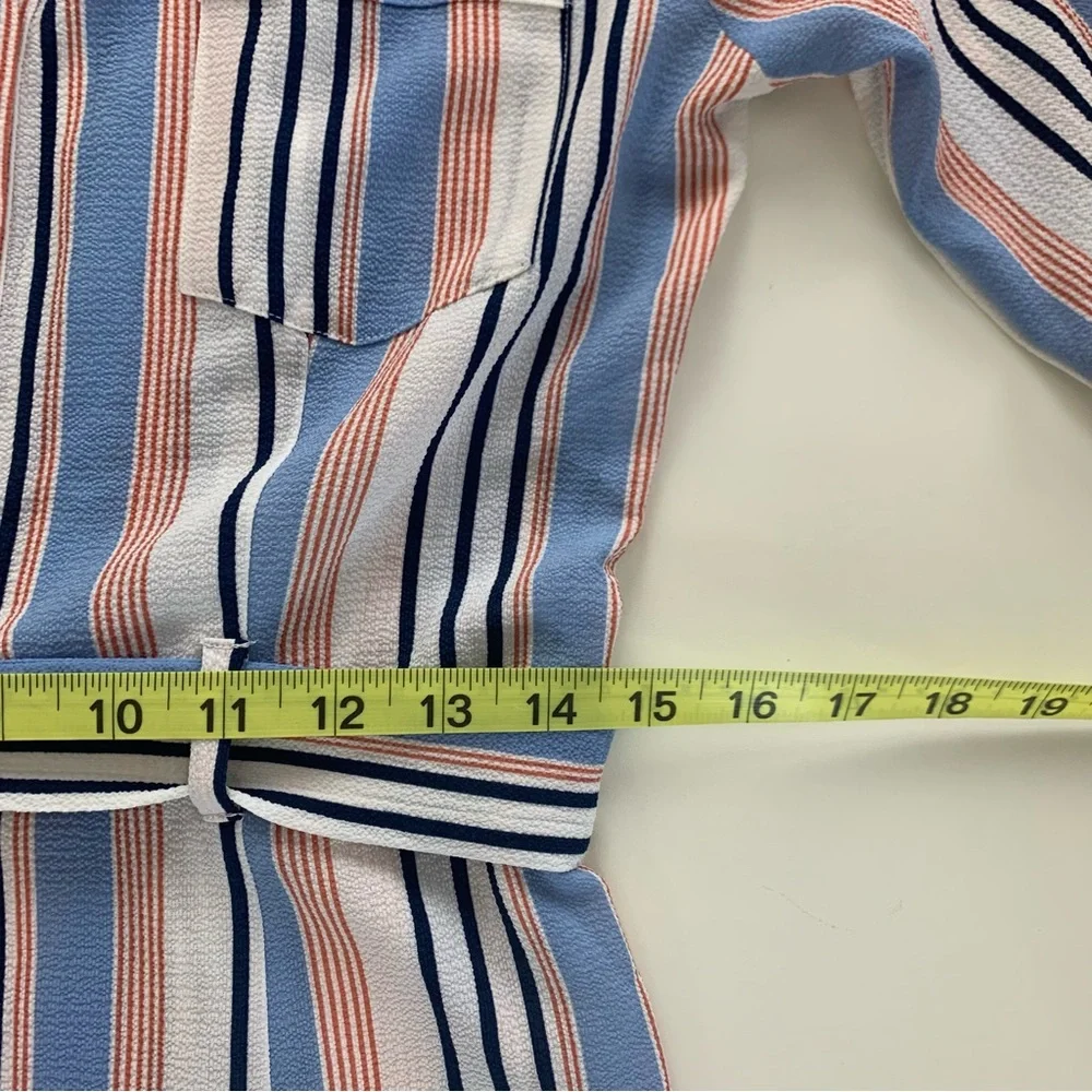 Urban Girl Women’s Belted Cargo Shirt Dress Tunic Mini Tie Waist Stripe Small - Picture 11 of 16